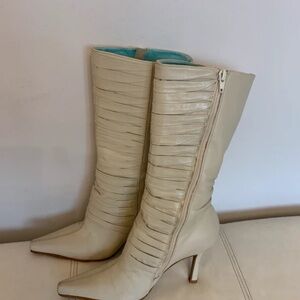 Chic Cream Heeled Boots for Women